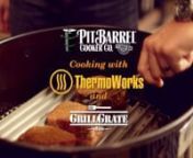 The ThermoWorks® line of thermometers removes the guesswork and stress, allowing you to rest assured that you and your guests will enjoy perfectly cooked food every time.nTo get those beautiful steakhouse sear marks with no flare-ups, we recommend using GrillGrates on top of the standard grate. They help to amplify and distribute the heat evenly.To get recipes and learn more about the amazing Pit Barrel Cooker, go to https://pitbarrelcooker.com/pages/videos-recipes