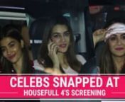 Akshay Kumar recently held a special screening for his upcoming movie Housefull 4. The Housefull girls, Kriti Sanon, Kriti Kharbanda and Pooja Hegde arrived at the venue dressed in their best pajamas. Kriti Sanon arrived with her sister Nupur Sanon dressed in a pink hoodie and pajamas, Kirti Kharbanda arrived in a pink and blue nightsuit while Pooja Hegde arrived in a red satin night suit.