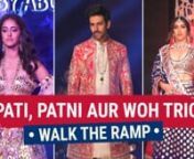 Ananya Panday, Kartik Aaryan and Bhumi Pednekar recently walked down the ramp for ace designers Abu Jani and Sandeep Khosla. They were seen in traditional outfits. Bhumi and Ananya were seen in lehenga cholis, while Kartik wore kurta pajama. All of their outfits looked stunning and had a different touch to it individually. Kartik Aaryan, Ananya Panday and Bhumi Pednekar will be seen in the remake of Pati, Patni Aur Woh. Check out the video to see their stunning outfits.