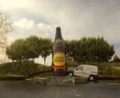 This TVC was made to roll out after we went live with an installation I did Paeroa, faking a car crash with Whittaker&#39;s delivery van into the iconic L&amp;P bottle late at night. Go see www.ashdesign.co.nz for behind the scenes making of stills.