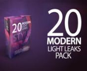 Download here: https://videohive.net/item/abstract-modern-light-leaks/13037879?ref=idsleynMUSIC: https://audiojungle.net/item/sexy-cool/4793180?ref=idsleynnA set of 20 Light Leaks with different textures allows you to provide a finishing touch to your project!nEach clip is 2sec length. Just duplicate it on your timeline for longer length. Or use all of them sequentially.nYou can use these overlays as transition. “Add” blending mode is best for thesenYou can also change the speed of each clip