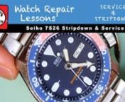 In this video I am stripping down, and re-assembling this Seiko 7S26 SKX automatic watch.nThe full length video can be found here:nhttp://www.watchrepairtalk.com/patrons/patrons-videos.html/watch-movement-servicing/seiko-7s26-automatic-watch-service-and-lubrication-r12/