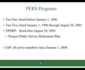 Part 1 of 4nRecorded live at PERS/OSGP Expo &#39;18 on October 11, 2018nnThis presentation was intended for OPSRP members (hired after August 28, 2003) who have been working for an Oregon PERS-covered employer for less than five years.nnTopics covered include PERS membership, vesting, OPSRP pension and IAP information, pre-retirement benefits, and a review of PERS resources.nnLearn more about the basics of OPSRP membership at https://www.oregon.gov/pers/MEM/Pages/OPSRP-Overview.aspxnnIn Part 1:n- Ov