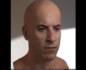 The 3d character available here: nhttps://steplont-art.blogspot.com/2015/10/3d-model-vin-diesel.htmlnnnpolys: 6185nverts: 6451nnnThe 3d model of Vin Diesel head.nnThe model has polys: 6185 verts: 6451 nhead: polys: 2322 verts: 2367 texture: 8192 x 8192neyeballs: polys: 2615 verts: 2614 texture: 2048 x 2048neyelashes:polys: 1248 verts: 1470 texture: 2048 x 2048nnEyebrows are painted.nThe model has no teeth and togue.nThe head has symmetry topology.nnn------------------------------