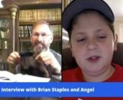 Middle school student Elan Goldberg interviews Brian Staples and Angel.
