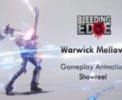 It has been a huge privilege overseeing the animation on Bleeding Edge and being responsible for animating the complete set of animations for 7 player characters!This ‘Gameplay Animation Showreel’ showcases a selection of the animations I created for Daemon, Níðhöggr, Buttercup, Miko, Cass, Gizmo and El Bastardo.All animations have been captured from Unreal Engine and appear as they do in-game.100% keyframe – enjoy!nnA huge shout-out to David Garcia (http://davidgarciadiaz.squares