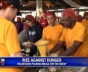 Forever Living Products is featured for its meal packaging event for Rise Against Hunger held at the Home Office in Scottsdale, Arizona.
