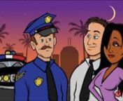 animated cartoon promoting interracial dating service.