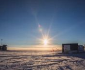 Only at the Pole - the sun circles around the horizon in 24h here is a time-lapse of nearly 5 days from March 08-13, 2017.nSo only a few days until sunset so in the course of 360° the sun moves a bit closer to the horizon.nnwww.antarctic-adventures.denfacebook.com/southpoleskiesnvimeo.com/polarlights