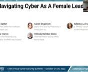 Navigating Cyber as a Female LeadernnCindi CarternGlobal CISO, Check Point Software Technologies, Ltd.nhttps://www.linkedin.com/in/cindibcarter/nnSarah EngstromnCISOand for women considering a career in cyber security, there’s no shortage of inspiration.nnCheck Point Field CISO Cindi Carter is joined by four female leaders who are admired and respected in the field of cyber security, each sharing their unique journey, and whose contributions continue to help us create a better future.nnnThe