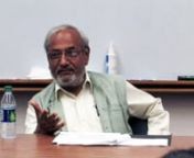 As part of his visit to the Hindi Urdu Flagship in April 2011, eminent Hindi scholar Harish Trivedi conducted a roundtable discussion on issues of translation with members of the UT community (including a number of HUF students and faculty). The discussion focused on three texts:nn1. the opening two paragraphs of Premchand’s Rangbhumi, with two English translations (Christopher King and Madhu Jain).n2. a stanza from Kavitavali of Tulsidas, with Raymond Allchin’s English translation.n3. a mys