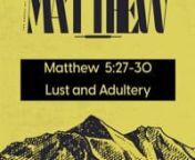 Scripture: Matthew 5: 27-30nSpeaker:Pastor Matt ShantznnJust as last week we saw that anger is the root of murder in the heart, this week we see that lust is the act of adultery in the heart. Lust and adultery are fleeting pleasures that ultimately lead to guilt, shame, and death. Jesus is not being prudish, He is continuing to cast a vision of the Kingdom of God and where hope, freedom, and human flourishing can be found.n nhttps://canopy.us/nnhttps://www.covenanteyes.com/nnhttps://bit.ly/3WR
