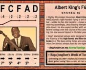 Full page: https://ragajunglism.org/tunings/menu/albert-king/ &#124; “Mighty Mississippi bluesman Albert King (1923-1992) played a right-handed Flying V left-handed, but – unlike his fan Jimi Hendrix – chose not to restring accordingly…thus leaving everything ‘upside-down’. He also experimented with several different tunings over the course of his career, eventually coming to use this particular layout towards the end of his life (as per his longtime tech Dan Erlewine: full discussion bel