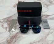 Prada Sunglasses Model-Linea Rossa SPS-53X Color-06S-01G Matte Navy Red White-Dark gray Lenses from 53x s