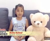 Iksha shares what the meaning of Prayer and Communion are.nnWatch more kids share stories of Jesus and their love for Him with other