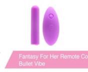 https://www.pinkcherry.com/products/fantasy-for-her-remote-control-bullet-vibe(PinkCherry US)nnhttps://www.pinkcherry.ca/products/fantasy-for-her-remote-control-bullet-vibe(PinkCherry Canada)nnOh! Eve at the lowest setting the bullet reached her core with pulsating pleasure. She synced the bullet to the tiny remote and turned off the stimulating vibration - for now. Next, she would slide the remote into her lover&#39;s hand and secretly enjoy a sensual seduction.nnIf you&#39;ve ever wondered what wo