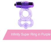 https://www.pinkcherry.com/products/infinity-super-ring-in-purple (PinkCherry US)nhttps://www.pinkcherry.ca/products/infinity-super-ring-in-purple (PinkCherry Canada)nn A beginner friendly sexy staple from Pipedream&#39;s Fantasy C-Ringz collection, the Infinity Super Ring easily enhances erection strength, helps improve stamina, and maximizes pleasure for both mates during sex.nnShaped into a creative take on its namesake infinity symbol, the Infinity Super&#39;s two rings cling over base and balls sim