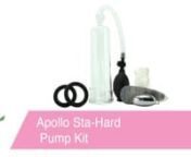 https://www.pinkcherry.com/products/apollo-sta-hard-pump-kit?variant=12478317101150 (PinkCherry US) nhttps://www.pinkcherry.ca/products/apollo-sta-hard-pump-kit?variant=12478317101150 (PinkCherry Canada) nnNot only providing the means to pleasure, but adding in some extra too, the Apollo collection&#39;s Sta-hard Kit contains everything needed to enhance and arouse mates, exponentially intensifying playtime&#39;s orgasmic effects.nnThe core penis pump is a crystal clear, excitingly voyeur-friendly piece