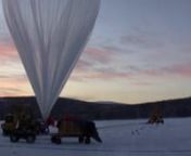 The BEXUS 11 stratospheric balloon flight being launched from Esrange Space Center in the Swedish Arctic. Video: PERDAIX, Audio: Grasi vaxin göng by Múm