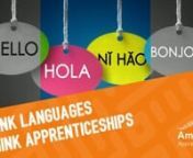 Watch this short film to learn more about the many apprenticeships linked to Languages.nnWithin our Think Languages Think Apprenticeships subject film, we introduce a range of apprentice roles linked to Languages and outline some of the things that you could be doing in each apprenticeship.