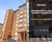 A stunning, two double bedroom apartment with panoramic views of Canary Wharf and towards the river, situated within the Langbourne Place development, Canary Wharf, E14. Internally, the property boasts over one thousand square feet of space and includes a large open plan kitchen/reception room with floor to ceiling windows which leads out onto an amazing private wrap-around balcony with river views, a fully integrated kitchen, a master bedroom with an en-suite bathroom, a second bedroom and four