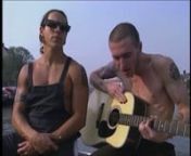 Singer Anthony Kiedis and guitarist John Frusciante on a little boat in the Amsterdam Amstel, playing music and talking about the new Red Hot Chili Peppers record &#39;Blood Sugar Sex Magic&#39;. Filmed for VPRO tv show