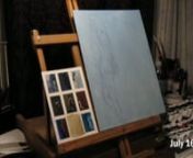 A timelapse video of me working on a recent painting, from start to finish.nnYou can view the finished painting here: http://www.artofzacharyknoles.com/paintings.php?page=tealnudennTotal painting time was about 19 hours.The footage was shot with a Canon PowerShot A570 IS running CHDK firmware, using Ultra Intervalometer to take a picture about every five seconds.The unedited footage ran almost nine minutes, so I actually had to speed up the footage even further to bring it down to the four m