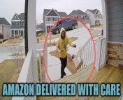 &#39;In a video that can easily boil literally anyone&#39;s blood, an Amazon delivery driver is seen being reckless with a delicate package. &#60;br/&#62;&#60;br/&#62;Footage captured from Brad Williams&#39;s home security camera shows the said driver not even bothering to climb the porch stairs and just tossing the parcel on the wooden surface. &#60;br/&#62;&#60;br/&#62;&#92;