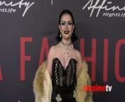 https://www.maximotv.com &#60;br/&#62;B-roll footage: Emma Norton (@emmanorts) on the red carpet at Affinity Nightlife&#39;s &#39;A Night of Style&#39; official after-party for LA Fashion Week on Saturday, March 23, 2024, at Godfrey in Los Angeles, California, USA. This video is only available for editorial use in all media and worldwide. To ensure compliance and proper licensing of this video, please contact us. ©MaximoTV