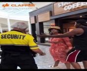 Apparently, this woman had an altercation with the security guard. As a result, she wound up in a bigger situation with the guard. After that, another guard came to speak to her.