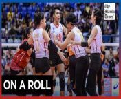 High Speed Hitters log third consecutive win &#60;br/&#62;&#60;br/&#62;The PLDT High Speed Hitters prove too much for the young Farm Fresh Foxies, as they bag their third consecutive win via 25-9, 25-13, 25-21, in the Premier Volleyball League (PVL) 2024 All-Filipino Conference at the Ynares Sports Center in Antipolo, on Saturday, March 23 2024. Savannah Davison churned out 21 points built on 17 attacks, three blocks, and an ace. Davison shared how she wants to fulfill her role as the &#39;go-to hitter&#39; of PLDT. &#60;br/&#62;&#60;br/&#62;Video by Nicole Anne D.G. Bugauisan &#60;br/&#62;&#60;br/&#62;Subscribe to The Manila Times Channel - https://tmt.ph/YTSubscribe &#60;br/&#62;&#60;br/&#62;Visit our website at https://www.manilatimes.net &#60;br/&#62;&#60;br/&#62;Follow us: &#60;br/&#62;Facebook - https://tmt.ph/facebook &#60;br/&#62;Instagram - https://tmt.ph/instagram &#60;br/&#62;Twitter - https://tmt.ph/twitter &#60;br/&#62;DailyMotion - https://tmt.ph/dailymotion &#60;br/&#62;&#60;br/&#62;Subscribe to our Digital Edition - https://tmt.ph/digital &#60;br/&#62;&#60;br/&#62;Check out our Podcasts: &#60;br/&#62;Spotify - https://tmt.ph/spotify &#60;br/&#62;Apple Podcasts - https://tmt.ph/applepodcasts &#60;br/&#62;Amazon Music - https://tmt.ph/amazonmusic &#60;br/&#62;Deezer: https://tmt.ph/deezer &#60;br/&#62;Stitcher: https://tmt.ph/stitcher&#60;br/&#62;Tune In: https://tmt.ph/tunein&#60;br/&#62;&#60;br/&#62;#TheManilaTimes&#60;br/&#62;#tmtnews&#60;br/&#62;#pldthighspeedhitters&#60;br/&#62;#pvl2024