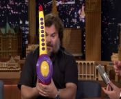 Jack Black gives The Tonight Show audience a taste of the Sax-A-Boom skills he made famous by playing the toy instrument at Tenacious D shows.