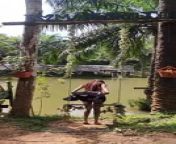 This woman was on a trip where she saw this swing by the water. She wanted to pose on the swing with her skirt flowing behind her. However, while adjusting her skirt, she leaned back too much, causing her to fall upside down.