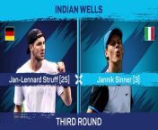 Jannik Sinner continued his unbeaten year with a 6-3 6-4 victory over Jan-Lennard Struff at Indian Wells