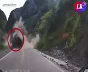 Dashcam captures terrifying moment landslide smashes truck in Peru from mom bath son capture