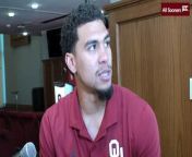 Oklahoma Sooners quarterback Casey Thompson meets the press on Wednesday, March 6, 2024.