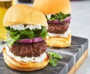 Ditch the beef tonight and make our best-ever lamb burger. Our recipe comes complete with red onions, arugula, and a feta-based yogurt sauce.