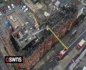 Dramatic drone footage shows a police station&#39;s roof completely destroyed after a fire ripped through the building. &#60;br/&#62;&#60;br/&#62;The footage, which was captured around just before 9am this morning, shows the entire top floor of the building charred and the roof appears to have mostly caved in.&#60;br/&#62;&#60;br/&#62;Thirty fire engines attended the blaze at Forest Gate police station in Newham, London. after it erupted around 4pm on Wednesday.&#60;br/&#62;&#60;br/&#62;Tariq Bhugeloo, 29, who recorded the footage, said: &#92;