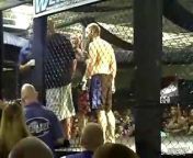 Not only does his fighter get knocked out, the corner man takes a vicious left jab from the ref. They will have to ask the judges whether that counts as two knockouts on the record books.