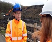 Adam Checkley talks about the work to repair the ground byrailway after the landslide in Telford.