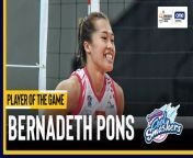 PVL Player of the Game Highlights: Bernadeth Pons goes for top points in Creamline win vs Strong Group from sunny leon pon