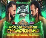 WWE Wrestlemania XL - Seth Rollins vs Drew McIntyre Official Match Card (2180p 4K) from wwe cum