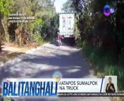 Sugatan ang isang rider matapos sumalpok sumalpok sa kasalubong na truck.&#60;br/&#62;&#60;br/&#62;&#60;br/&#62;Balitanghali is the daily noontime newscast of GTV anchored by Raffy Tima and Connie Sison. It airs Mondays to Fridays at 10:30 AM (PHL Time). For more videos from Balitanghali, visit http://www.gmanews.tv/balitanghali.&#60;br/&#62;&#60;br/&#62;#GMAIntegratedNews #KapusoStream&#60;br/&#62;&#60;br/&#62;Breaking news and stories from the Philippines and abroad:&#60;br/&#62;GMA Integrated News Portal: http://www.gmanews.tv&#60;br/&#62;Facebook: http://www.facebook.com/gmanews&#60;br/&#62;TikTok: https://www.tiktok.com/@gmanews&#60;br/&#62;Twitter: http://www.twitter.com/gmanews&#60;br/&#62;Instagram: http://www.instagram.com/gmanews&#60;br/&#62;&#60;br/&#62;GMA Network Kapuso programs on GMA Pinoy TV: https://gmapinoytv.com/subscribe