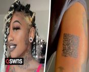 A woman got a QR code tattoo on her arm – which plays Rick Ashley’s Never Gonna Give You Up on repeat.&#60;br/&#62;&#60;br/&#62;Sailor Jupiter, 25, wanted to “top” her friends by getting the ultimate &#39;Rickroll&#39; - apermanent inking on her right arm which when scanned leads to the 1987 hit.&#60;br/&#62;&#60;br/&#62;Rickrolling is an internet meme involving the unexpected appearance of the music video for the song.&#60;br/&#62;&#60;br/&#62;It involves a disguised link which leads to the music video, and when victims click on it, the music video loads and they have been &#39;Rickrolled&#39;.&#60;br/&#62;&#60;br/&#62;Sailor, a content creator, from Las Vegas, Nevada, US, said: “My QR code is my top favourite.&#60;br/&#62;&#60;br/&#62;“It gets asked about the most.&#60;br/&#62;&#60;br/&#62;“In my friendship group we’d Rickroll each other. I wanted to top everyone.&#60;br/&#62;&#60;br/&#62;“Random people ask if they can scan my arm.&#60;br/&#62;&#60;br/&#62;“I get DJs to scan my arm in the club.&#60;br/&#62;&#60;br/&#62;“Everybody is obsessed with it.”&#60;br/&#62;&#60;br/&#62;Sailor got her first tattoo aged 18 and was “instantly hooked” – getting the molecule for serotine and E = mc²as some of her first tats.&#60;br/&#62;&#60;br/&#62;Now she has 97 inking&#39;s on her body including Freddie Mercury and a face tattoo of an olive branch and spider.&#60;br/&#62;&#60;br/&#62;She decided to get her QR tattoo in June 2022 to one up her friends on the Rickroll joke.&#60;br/&#62;&#60;br/&#62;The tattoo had to be precise for it to work when scanned so took four hours and cost Sailor &#36;250.&#60;br/&#62;&#60;br/&#62;She said: “It’s so random.&#60;br/&#62;&#60;br/&#62;“Most of the time somebody walking by goes ‘wow that’s so cool can I scan it?’&#60;br/&#62;&#60;br/&#62;“Then they burst out laughing when it plays.&#60;br/&#62;&#60;br/&#62; “It has to be exactly precise.&#60;br/&#62;&#60;br/&#62;“No QR code lasts forever.&#60;br/&#62;&#60;br/&#62;“QR code sometimes change. Sometimes they don’t exist anymore.&#60;br/&#62;&#60;br/&#62;“So far this one still works.”&#60;br/&#62;&#60;br/&#62;Sailor believes her inkings are a “timeline” of her life – such as a flower tattoo covering a scar on her chest following an emergency surgery to remove cysts.&#60;br/&#62;&#60;br/&#62;She said: &#92;