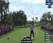 Rickie Fowler angrily pointed and shouted at a golf fan on Saturday after they disrupted him as he teed off at the Players Championship.&#60;br/&#62;&#60;br/&#62;Fowler, a PGA Tour veteran, was teeing off on the 16th hole at TPC Sawgrass during his penultimate round of the tournament.&#60;br/&#62;&#60;br/&#62;There was a disturbance on the tee box before Fowler had even put his ball down.&#60;br/&#62;&#60;br/&#62;Fowler&#39;s caddy, Ricky Romano, can be heard telling a fan to &#39;hold the camera still and keep phones on silent&#39;.&#60;br/&#62;&#60;br/&#62;But as Fowler struck his tee shot, something disturbed him as he took one hand off the club after hitting the ball and didn&#39;t complete his follow-through.&#60;br/&#62;&#60;br/&#62;Fowler then pointed straight at the fan and yelled: &#39;YOU! What are you doing?&#39; &#60;br/&#62;&#60;br/&#62;He later told DailyMail.com that it was the noise of the shutter on the fan&#39;s camera clicking that disrupted his swing. &#60;br/&#62;&#60;br/&#62;The tense moment capped off a disastrous day for Fowler, who finished four-over par for the round.&#60;br/&#62;&#60;br/&#62;Despite being put off during his tee shot, Fowler still managed to carry his drive 285 yards down the middle of the fairway.&#60;br/&#62;&#60;br/&#62;However, his second shot found the water and he therefore had to settle for a double bogey as he finished with a 76 on Saturday.&#60;br/&#62;&#60;br/&#62;It leaves him three-over for the tournament going into Sunday&#39;s final round and a mammoth 18 shots behind current leader Wyndham Clark.