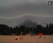 Stormfront caused panic at the beach in Hietaniemi, Finland