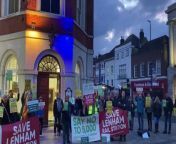 A protest against the Maidstone Local Plan before the meeting