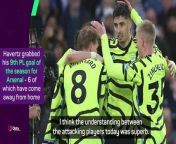 Mikel Arteta was full of praise for Kai Havertz after his goal and assist v Brighton helped send Arsenal top.