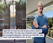 Apple CEO Tim Cook has sold company shares valued at over &#36;33 million.&#60;br/&#62;&#60;br/&#62;What Happened: Shares were sold over two days, from Apr. 1 to Apr. 2, at prices ranging from &#36;168.62 to &#36;170.03. On the initial day, Cook divested 99,183 shares at &#36;170.03 each, according to the company filing.&#60;br/&#62;&#60;br/&#62;The subsequent day saw the sale of 97,062 shares at an average price of &#36;168.62 and an additional 165 shares at &#36;169.30 per share.&#60;br/&#62;&#60;br/&#62;These transactions amounted to a substantial decrease in Cook’s direct holdings in Apple stock, which dwindled to 3,280,180 shares.