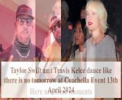 Get ready to groove as we take you behind the scenes of one of the most memorable moments from Coachella 2024! On the 13th of April, 2024, pop sensation Taylor Swift and NFL star Travis Kelce set the stage on fire with their electrifying dance moves during Jack Antonoff&#39;s performance at the festival.&#60;br/&#62;&#60;br/&#62;In this video, we dive into the exhilarating scene as Swift and Kelce were spotted dancing with unparalleled energy and enthusiasm. From the sidelines to the stage, the couple showcased their infectious chemistry and love for music as they let loose and danced like there was no tomorrow.&#60;br/&#62;&#60;br/&#62;As the band performed for the ecstatic crowd, Swift and Kelce&#39;s synchronized moves and joyful expressions captured the hearts of fans worldwide. Their carefree attitude and genuine enjoyment radiated throughout the venue, creating an unforgettable atmosphere of pure bliss and camaraderie.&#60;br/&#62;&#60;br/&#62;Join us as we relive this epic moment and explore the significance of Swift and Kelce&#39;s presence at Coachella. From their shared love of music to their undeniable bond, this dynamic duo continues to captivate audiences with their infectious spirit and zest for life.&#60;br/&#62;&#60;br/&#62;For all the latest news and updates on Taylor Swift, Travis Kelce, and more, don&#39;t forget to like and subscribe to our channel. Stay tuned for more exciting content coming your way!
